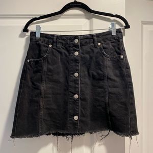 Topshop Moto Black Denim Mini Skirt